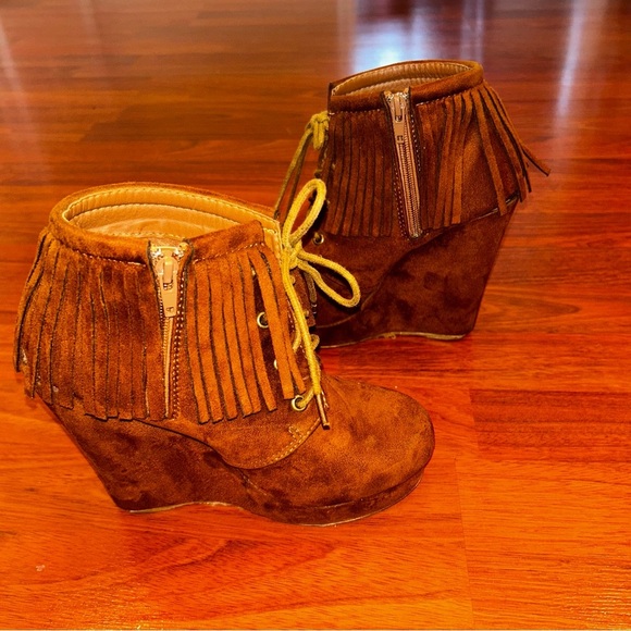 Brown Suede Ankle Boots - Picture 3 of 8